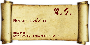 Moser Iván névjegykártya